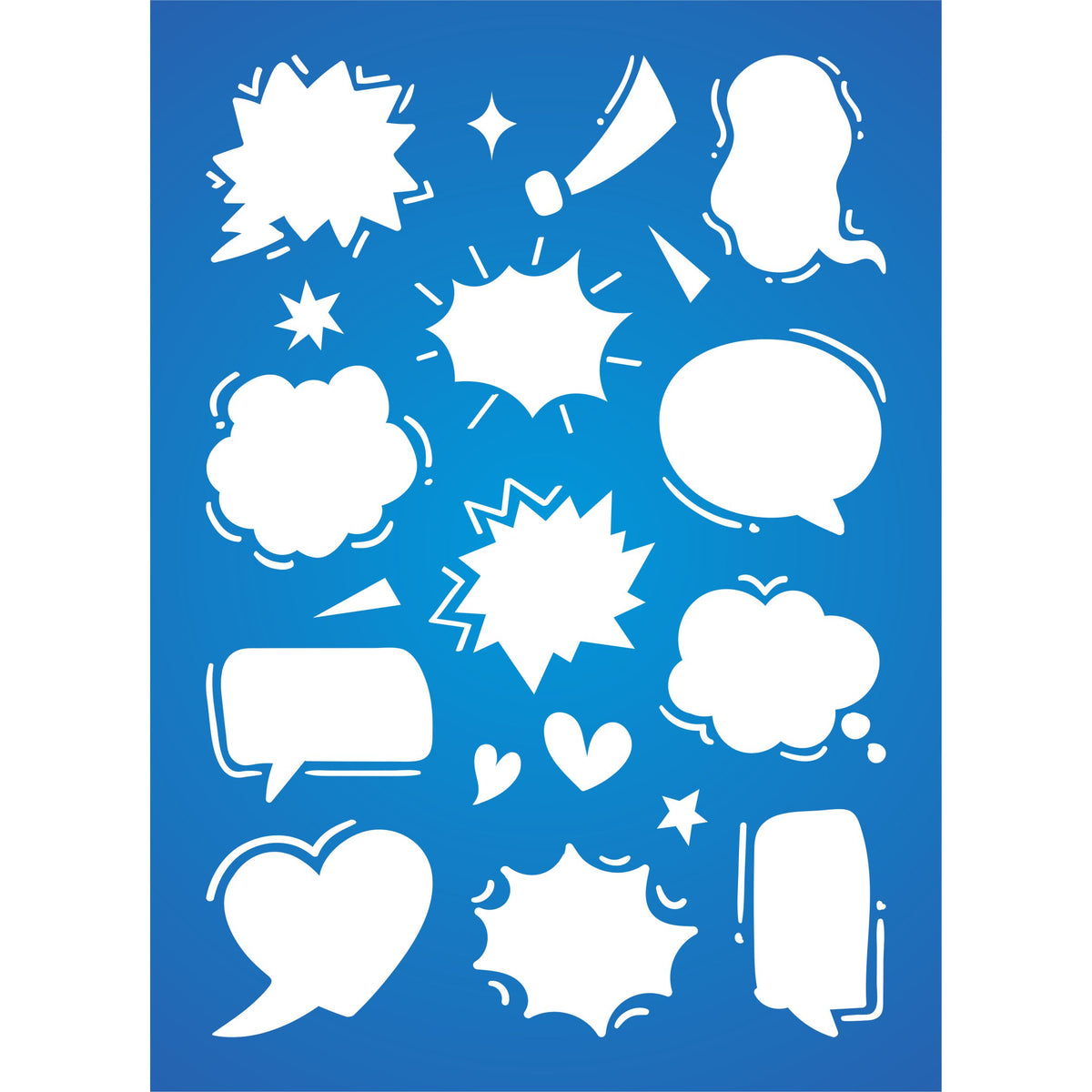 Speech Bubbles Layering Stencil, 11.43 x 16.51 cm - Speech Balloons Mask use to Add Texture