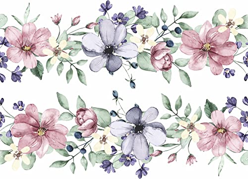 Mauve Border Rice Paper, 11.5 x 16 inch - for Decoupage Furniture Crafts