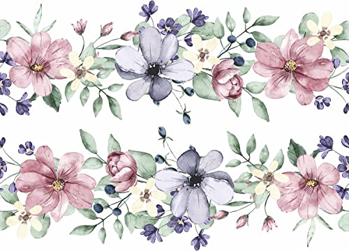 Mauve Border Rice Paper, 29.21 x 40.64 cm - for Decoupage Furniture Crafts