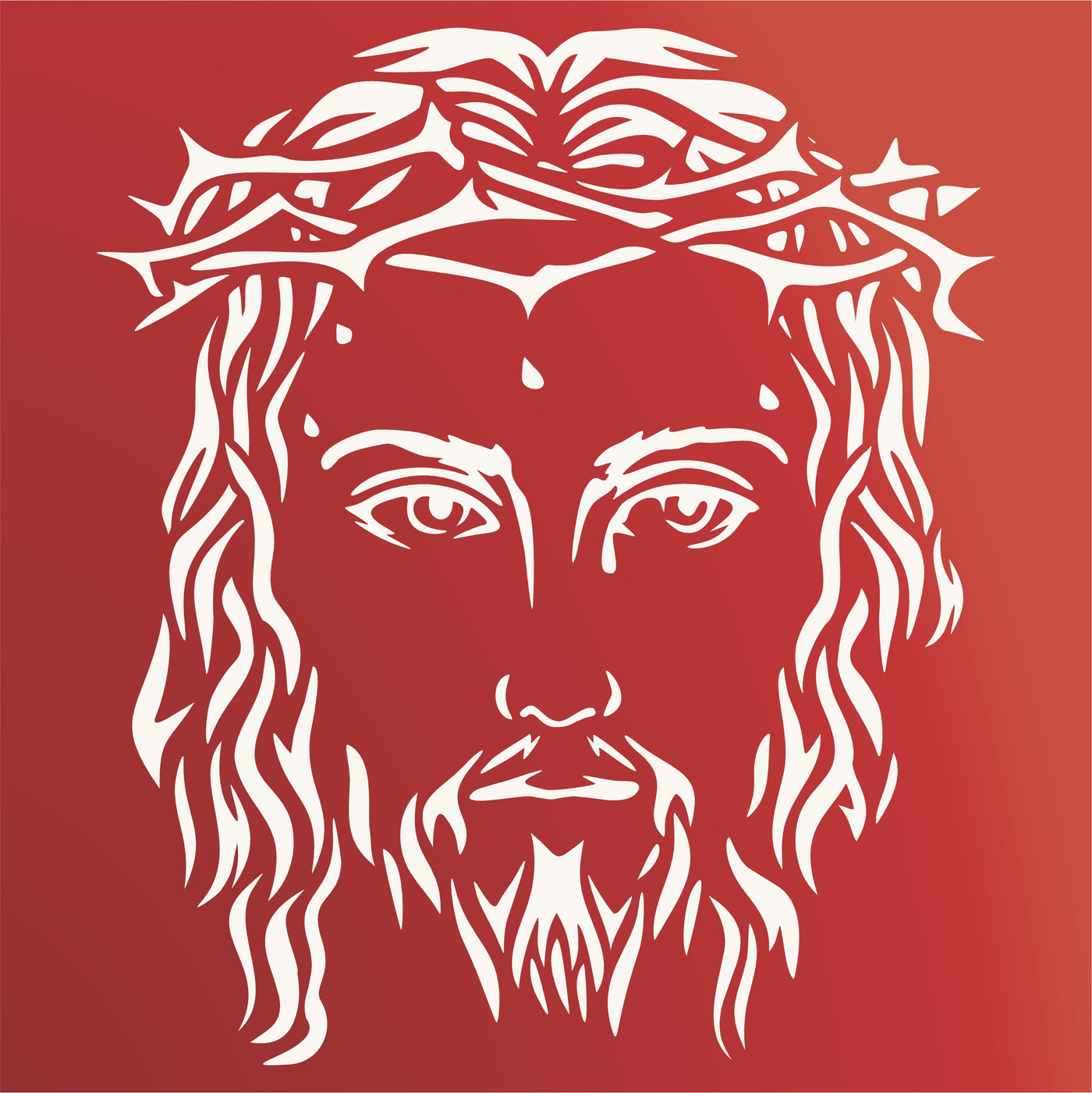 Jesus Stencil - Christian Catholic Religious Crown of Thorns