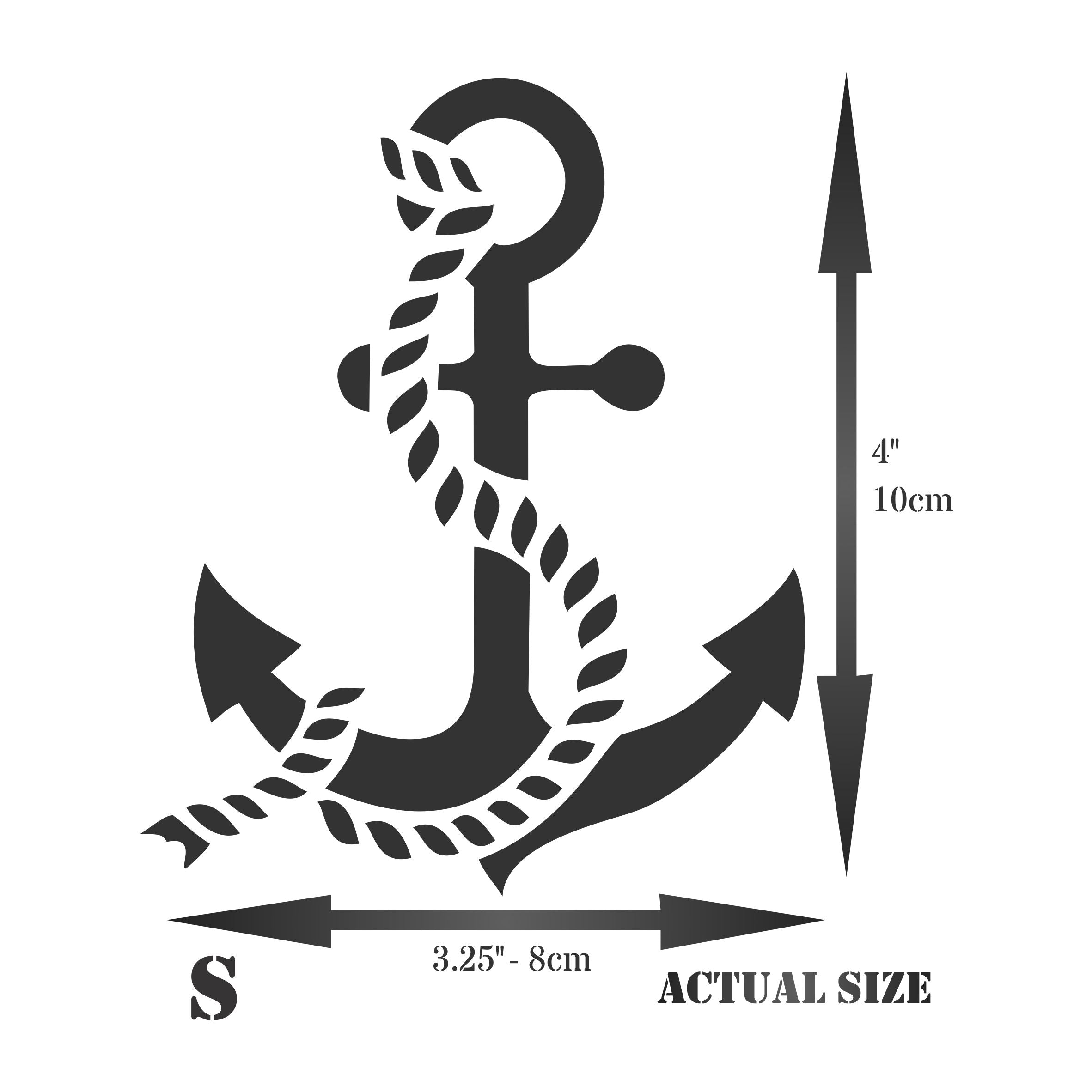 Anchor Stencil - Sea Ocean Nautical Ship Boat Seashore