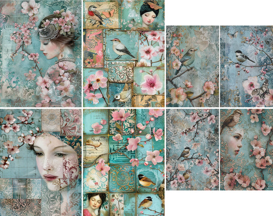 Sakura Decoupage Rice Paper, 20.32 x 26.67 cm - for Scrapbooking Cards Crafts