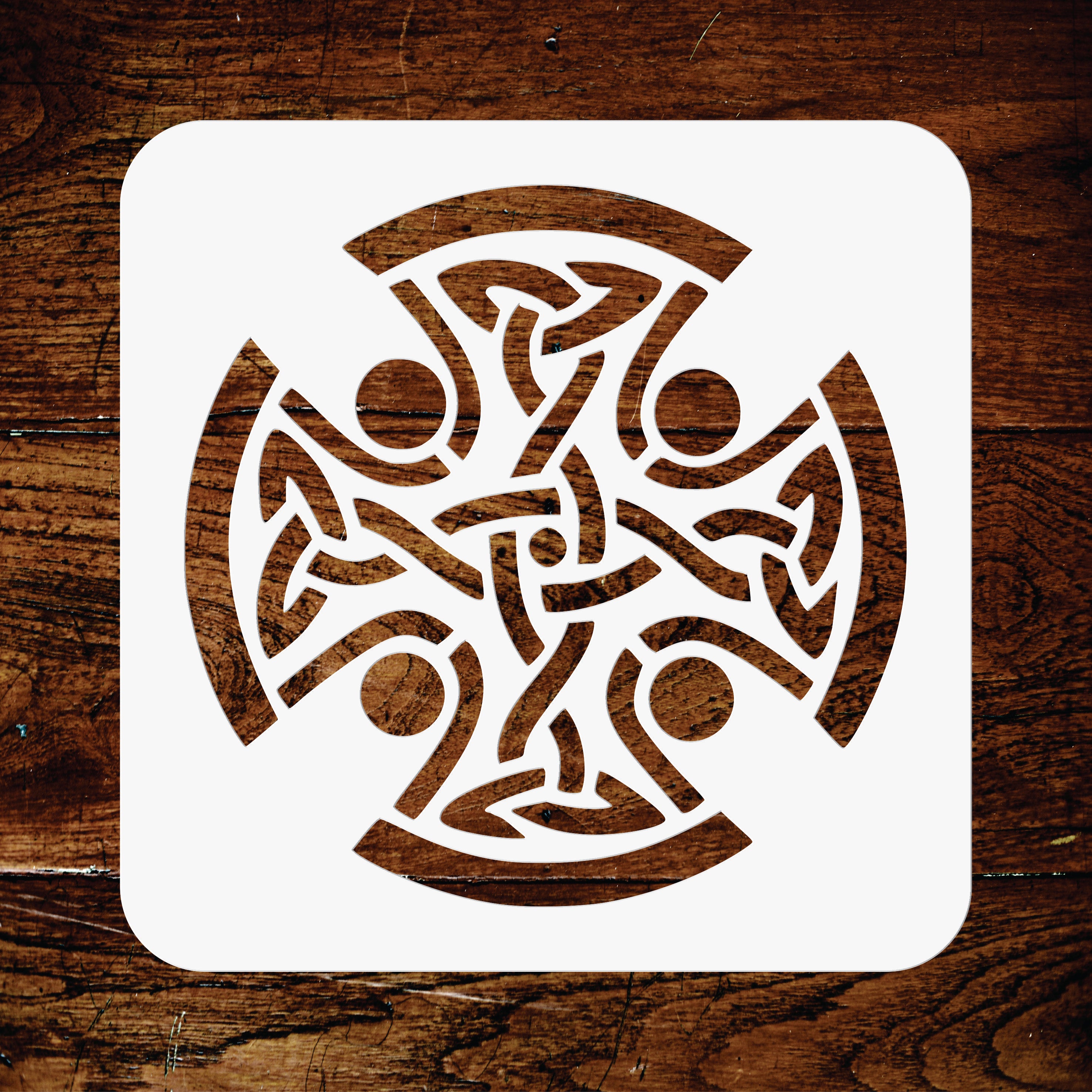 Celtic Cross Stencil - Religious Tribal Knotwork Decor Cards