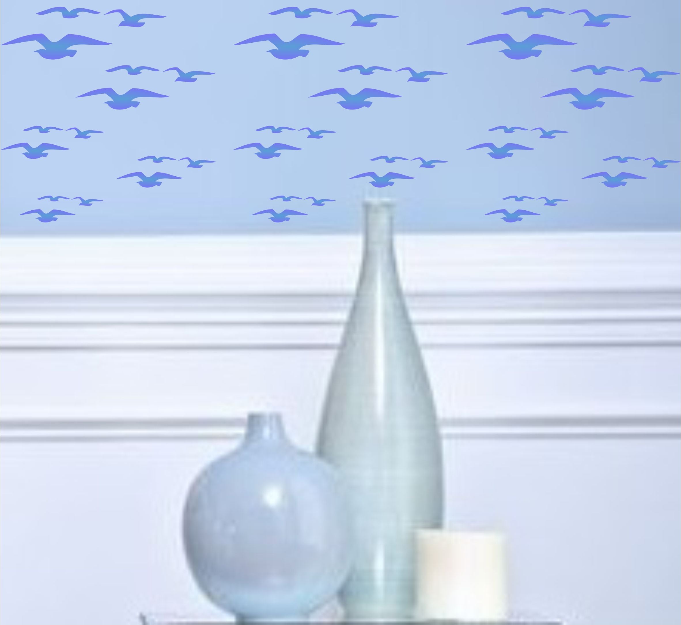 Flying Birds Stencil - Allover Birds Flying Template