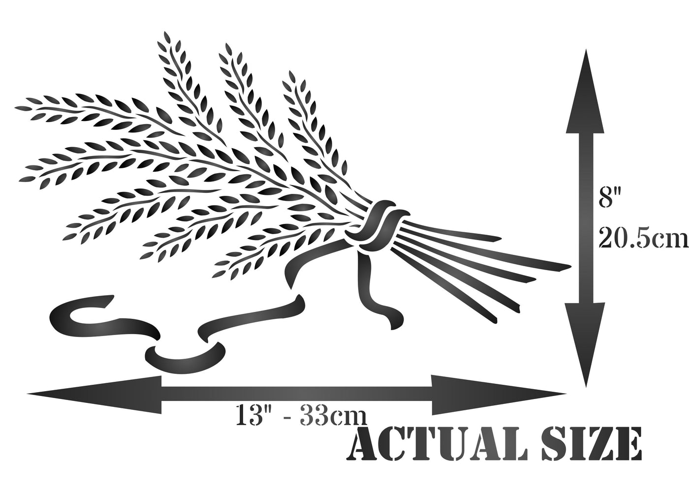 Wheat Sheaf Stencil,13 x 8 inch - Vegetable Kitchen