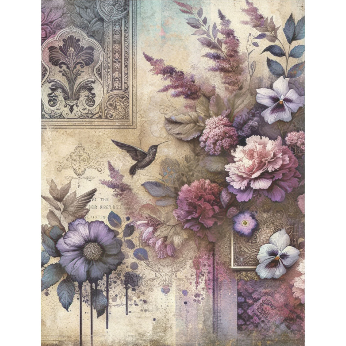 Peony Rice Paper, 20.32 x 26.67 cm - for Decoupage Scrapbooking Cards Crafts
