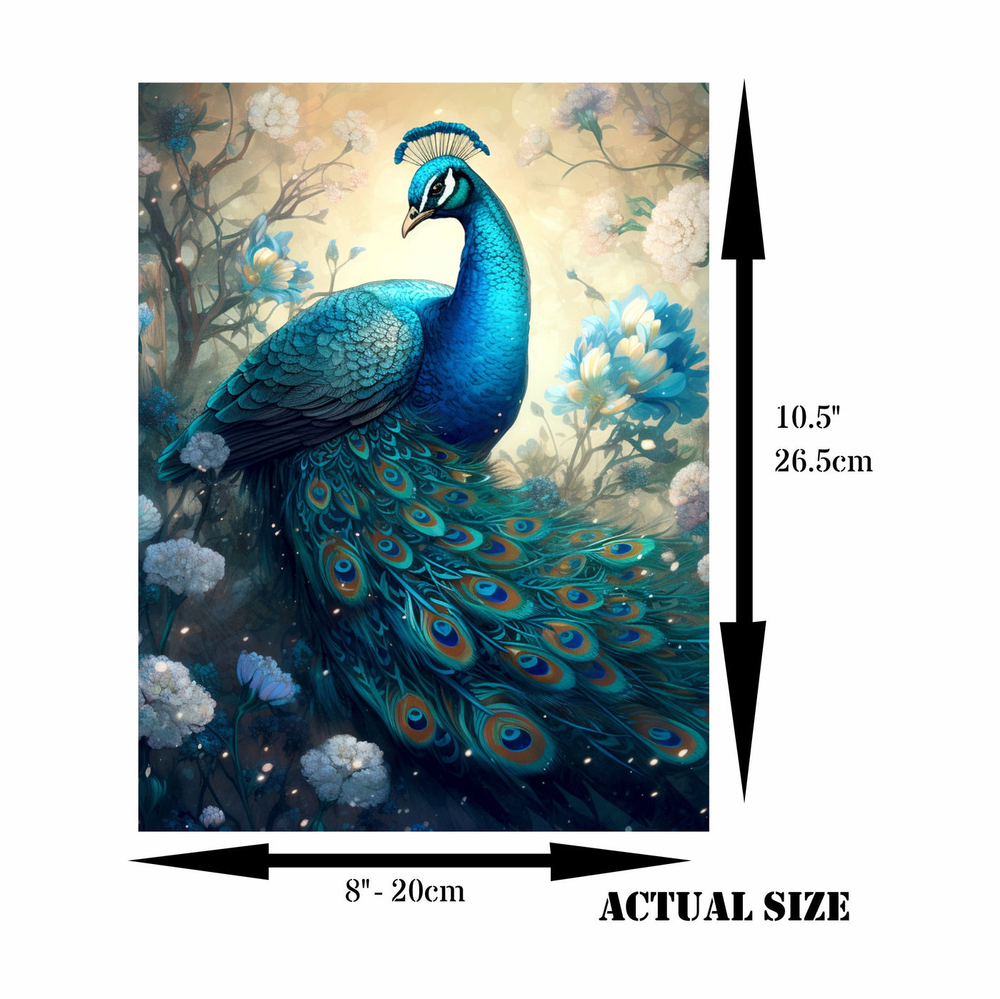 Beautiful Peacocks Rice Paper, 8 x 10.5 inch - for Decoupage Furniture Crafts