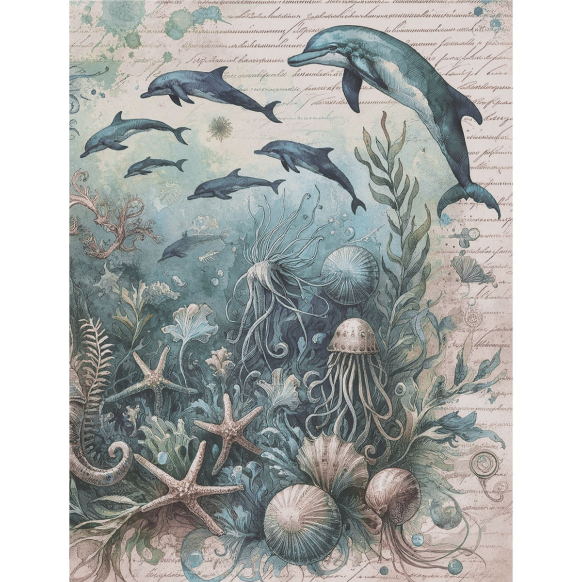 Underwater Rice Paper, 20.32 x 26.67 cm - for Decoupage Scrapbooking Cards Crafts