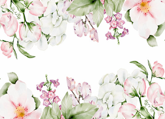 Pastel Border Rice Paper- 5 Sheets Printed Mulberry Paper Border 36gsm