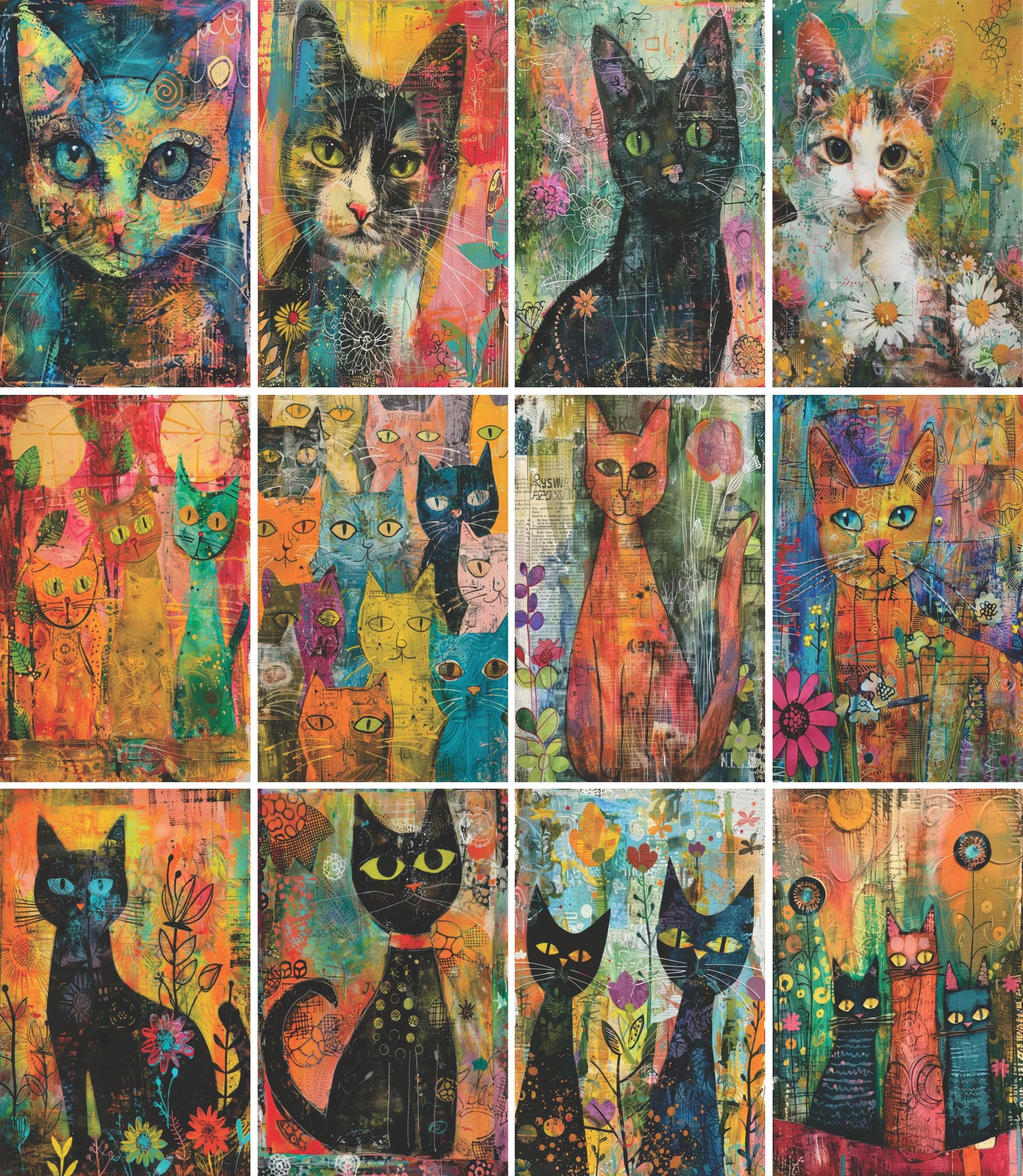 Cats Decoupage Rice Paper, 8 x 10.5 inch - for Decoupage Scrapbooking Crafts