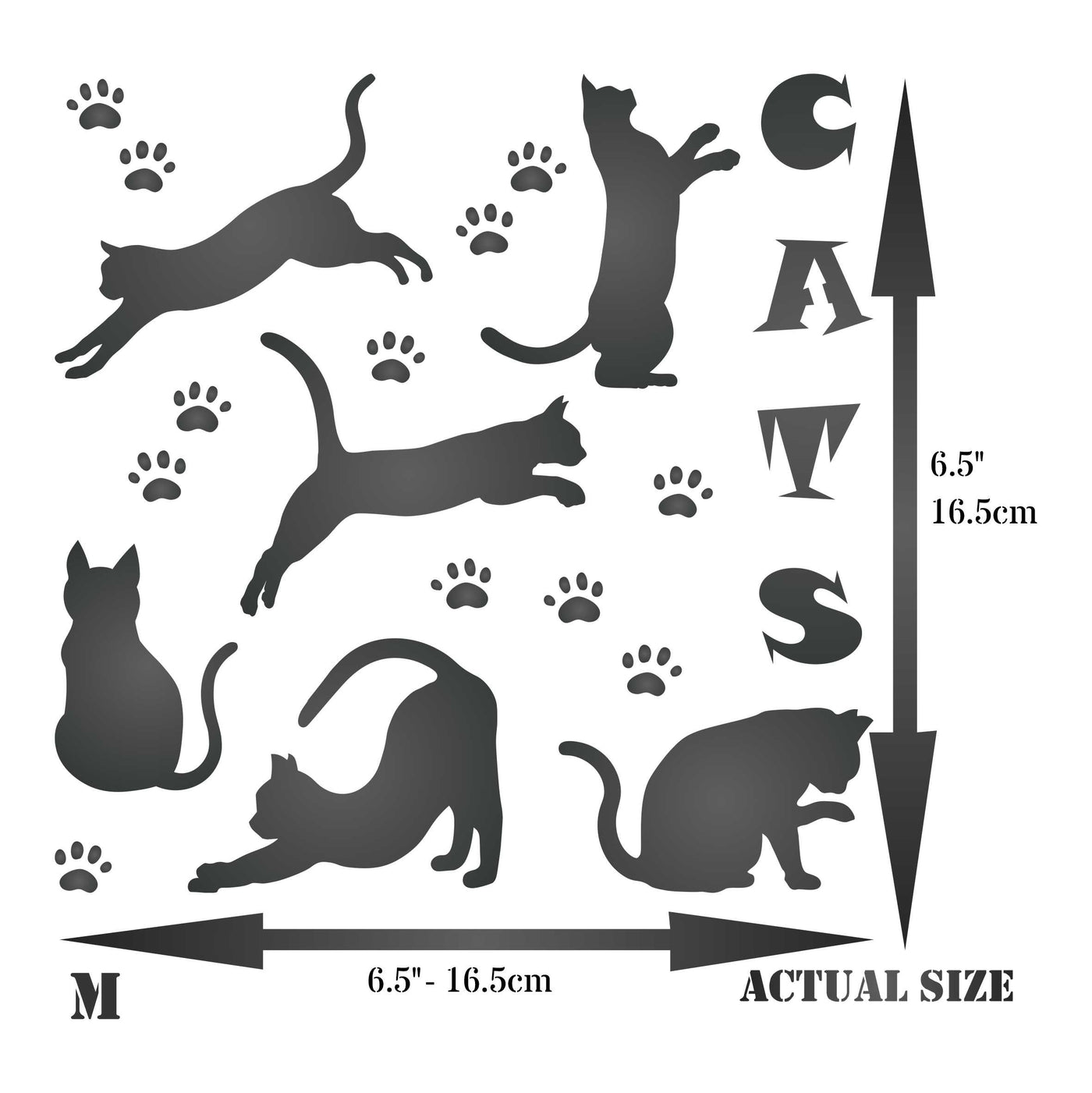 Cats Stencil - Pet Friend Animal Feline Silhouette Quote