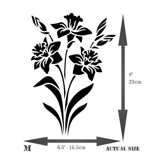 Daffodil Stencil - Spring Flower Floral Perennial