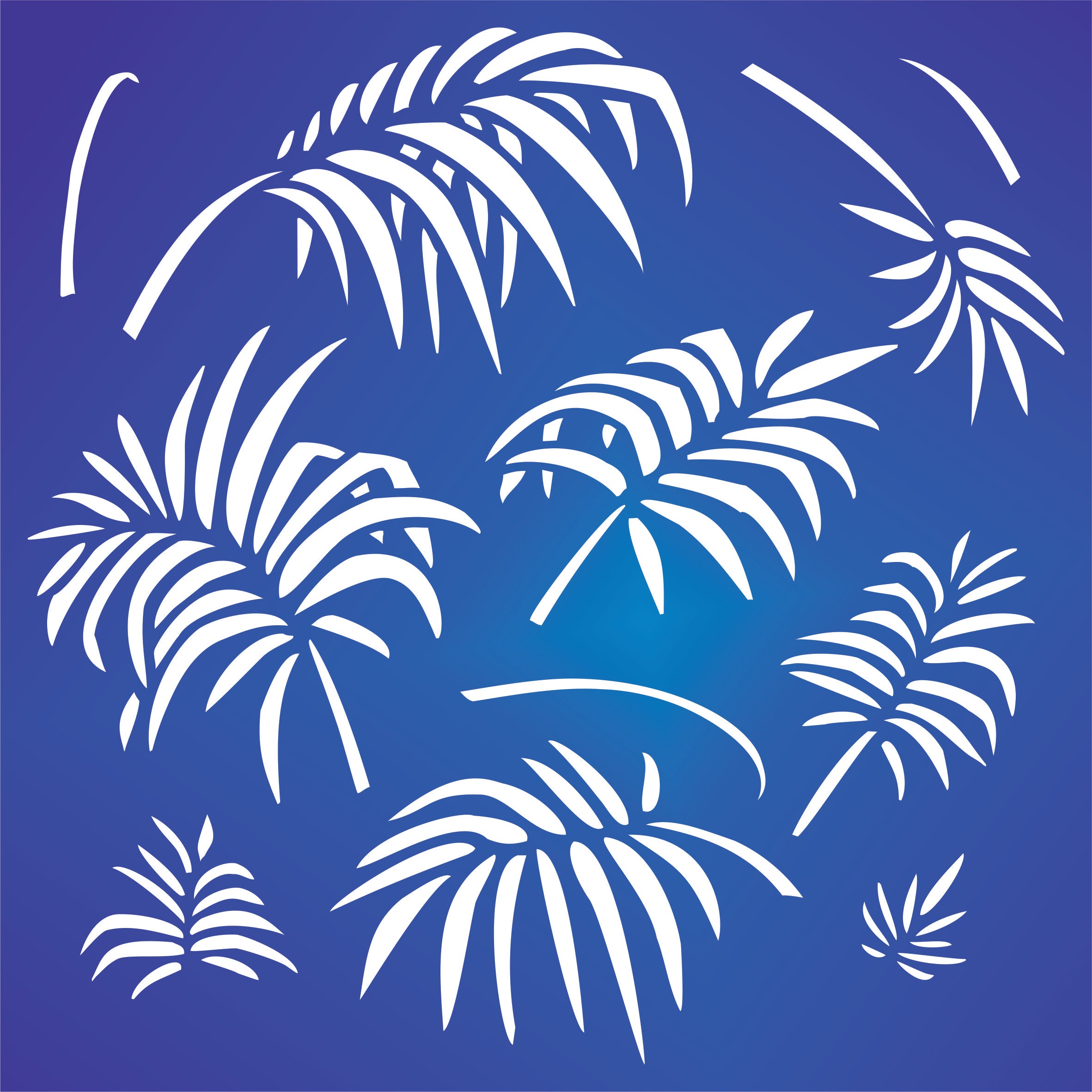 Palm Leaves Stencil -Large Tropical Palm Fronds