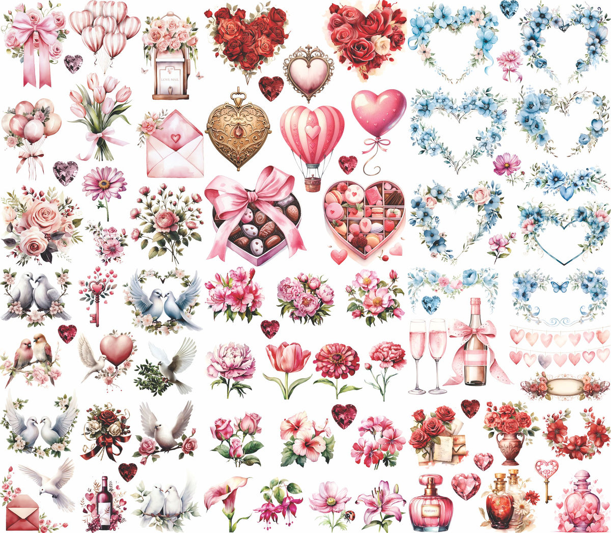 Valentines Day Rice Paper, 20.32 x 26.67 cm - for Decoupage Furniture Crafts