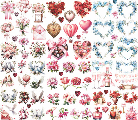Valentines Day Rice Paper, 20.32 x 26.67 cm - for Decoupage Furniture Crafts