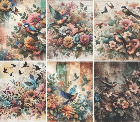 Birds Rice Paper, 20.32 x 26.67 cm - for Decoupage Scrapbooking Cards Crafts