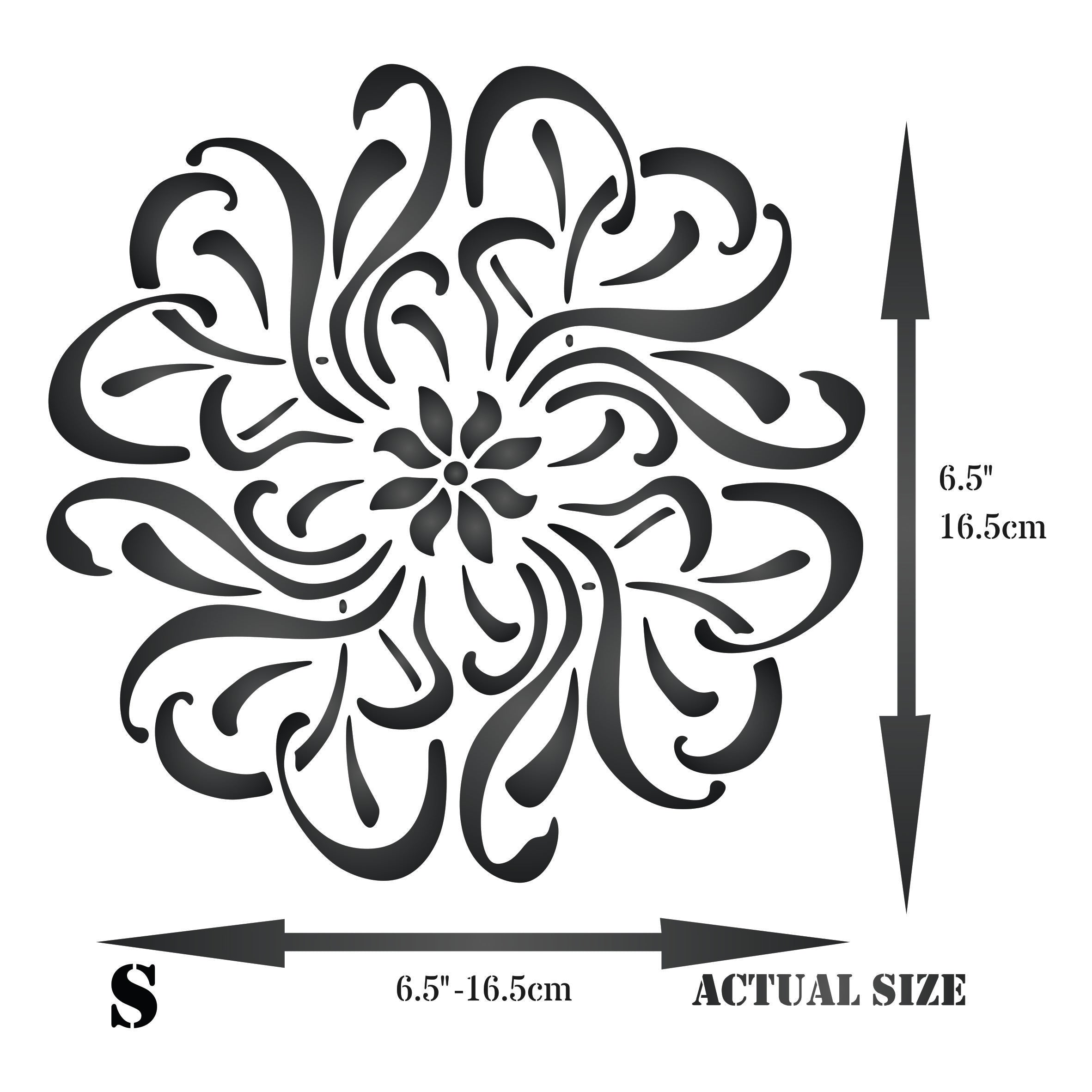 Flower Mandala Stencil - Floral Flowers Flora Plants