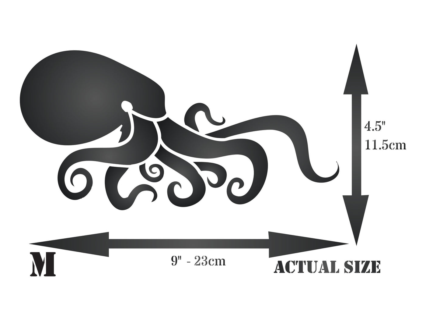 Octopus Stencil - Sea Ocean Nautical Seashore Reef Fish