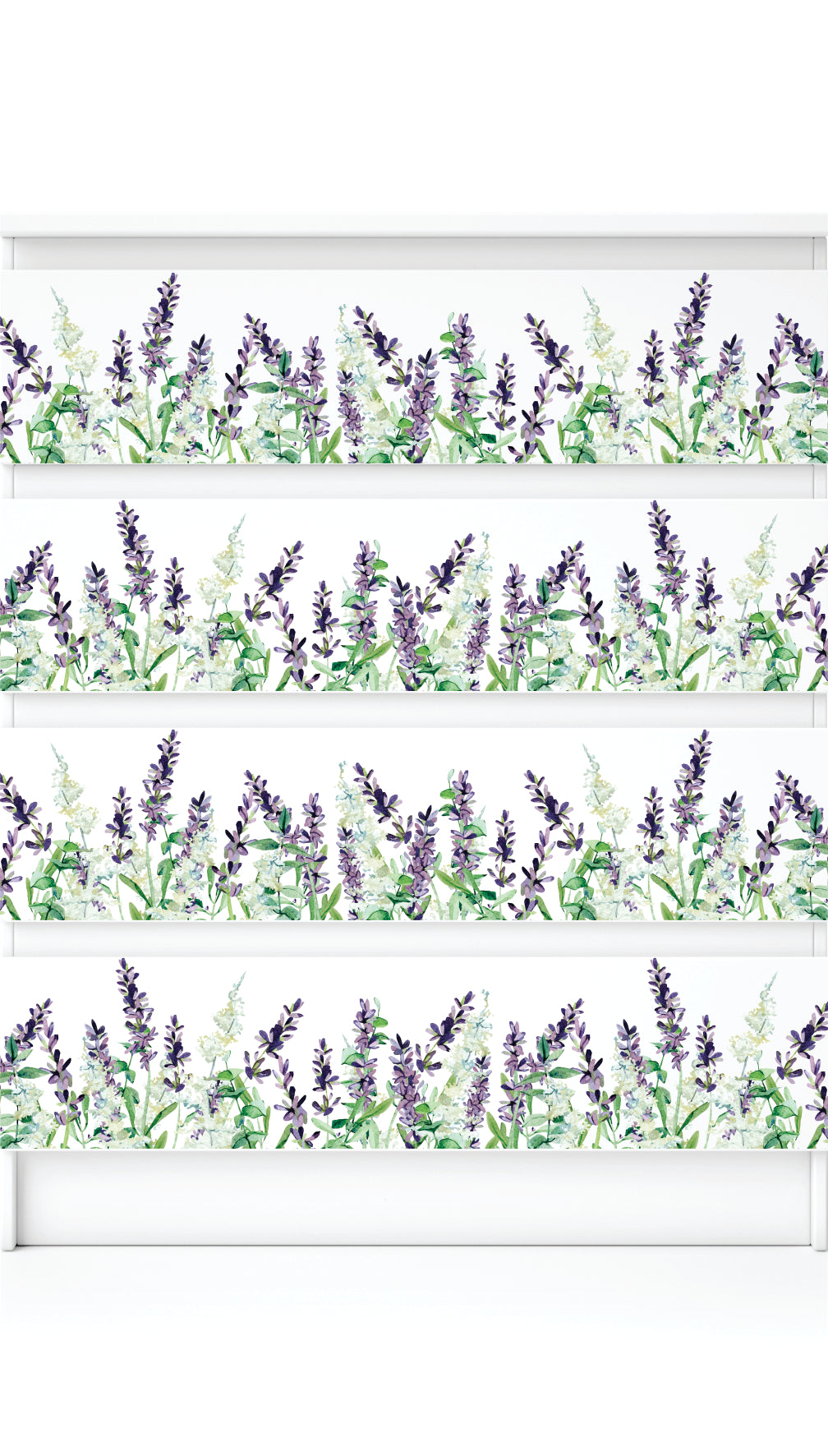 Lavender Border Rice Paper- 8 Sheets Printed Mulberry Paper Border 36gsm