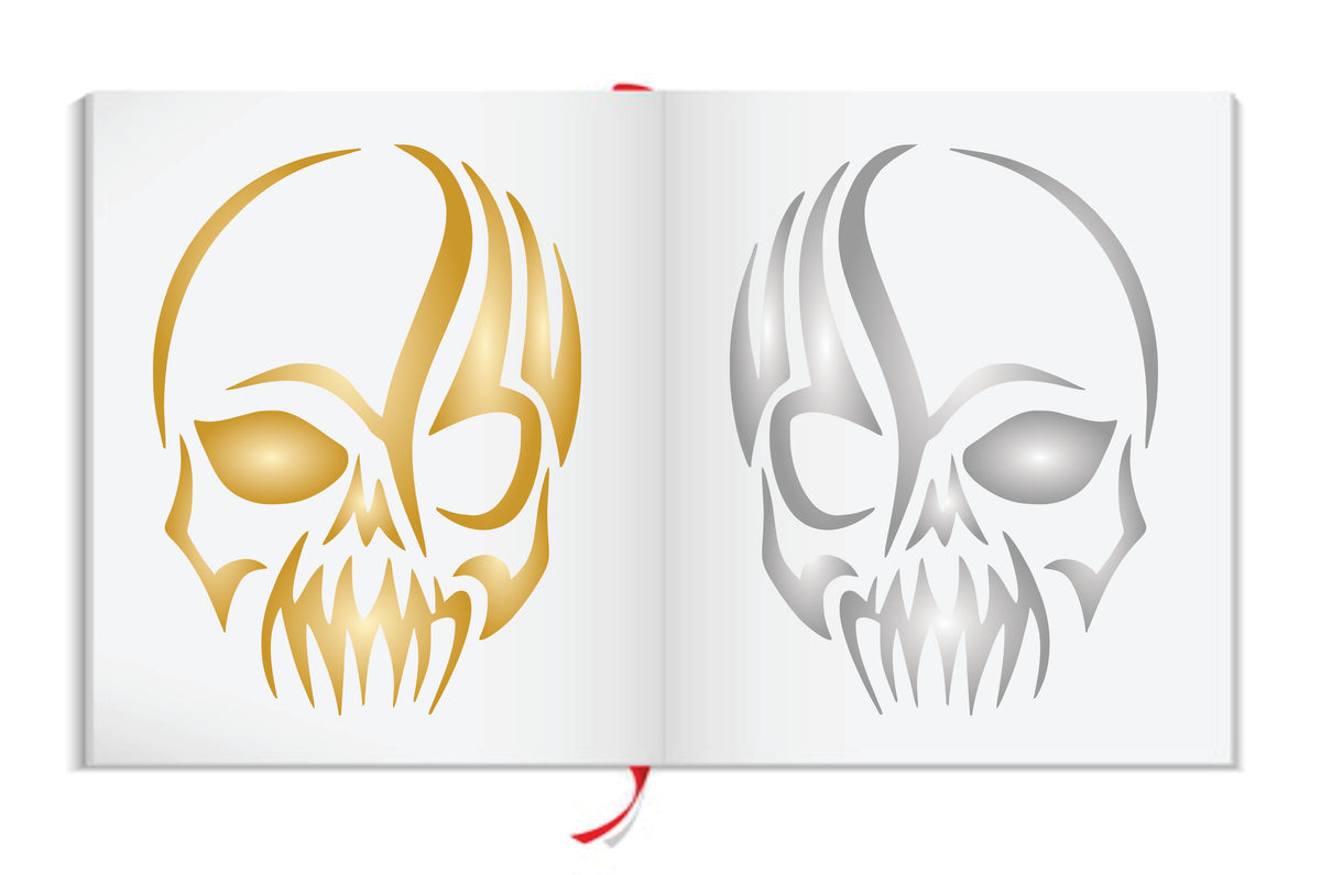 Skull Stencil - Halloween Scary Tattoo Tribal