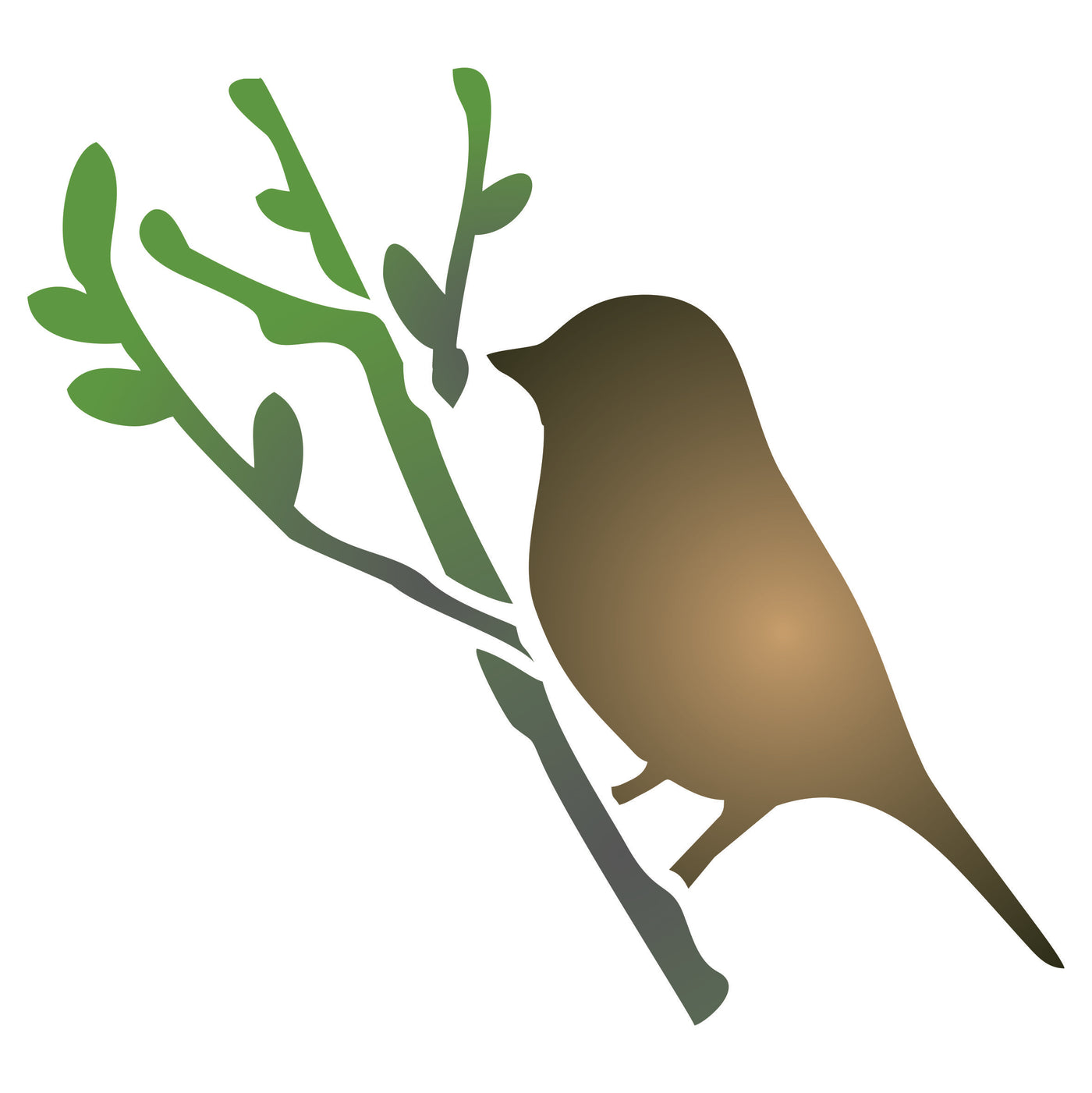 Bird Stencil - Bird Branch Silhouette