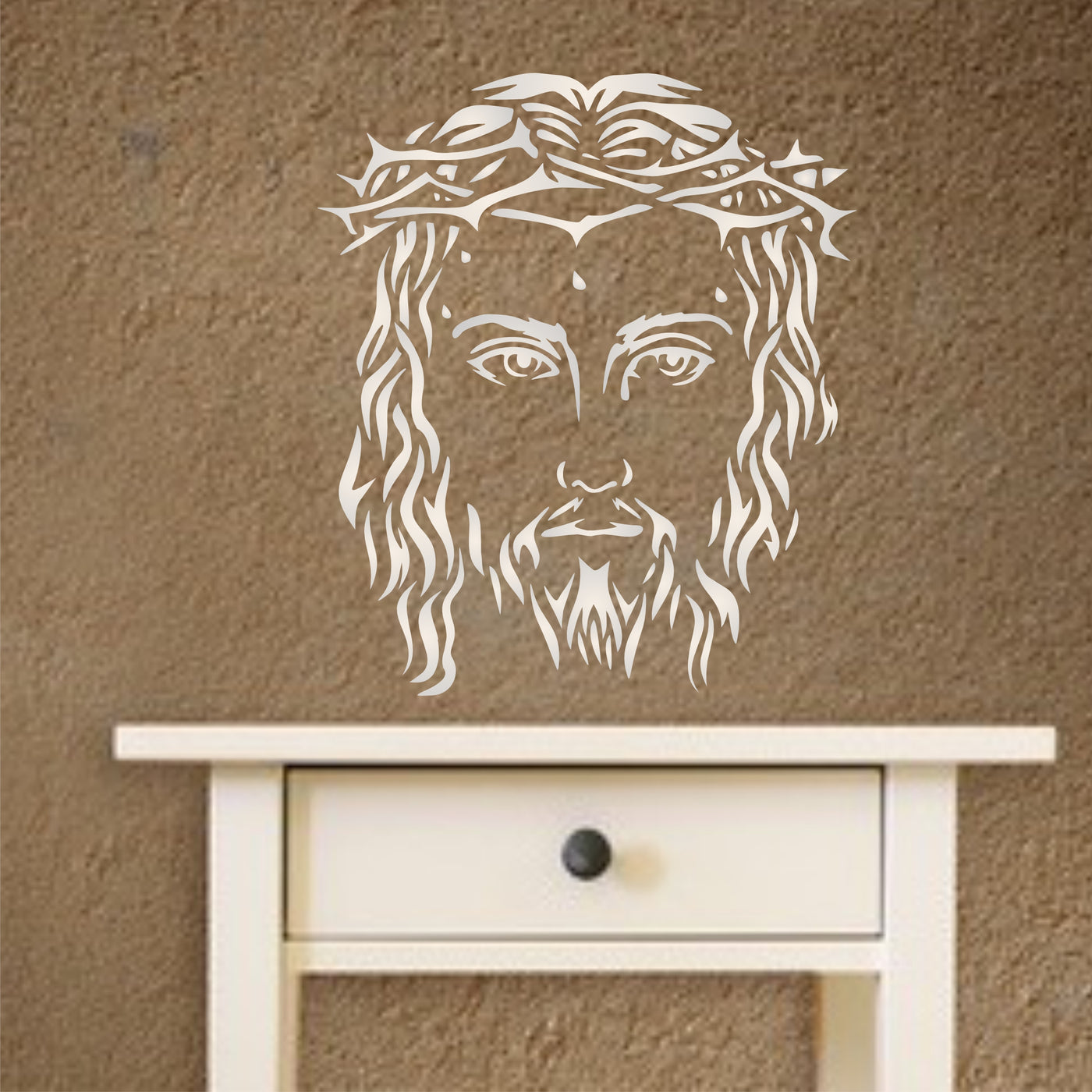 Jesus Stencil - Christian Catholic Religious Crown of Thorns