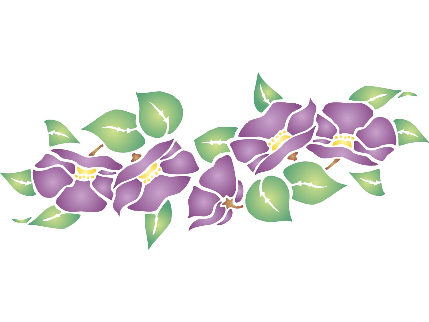 Morning Glory Stencil - Classic Border Flower