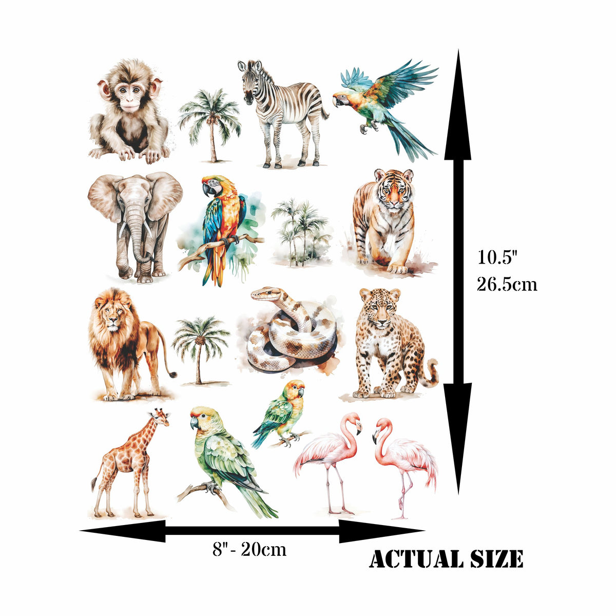 Animals Decoupage Rice Paper, 20.32 x 26.67 cm for Scrapbooking Cards Craft
