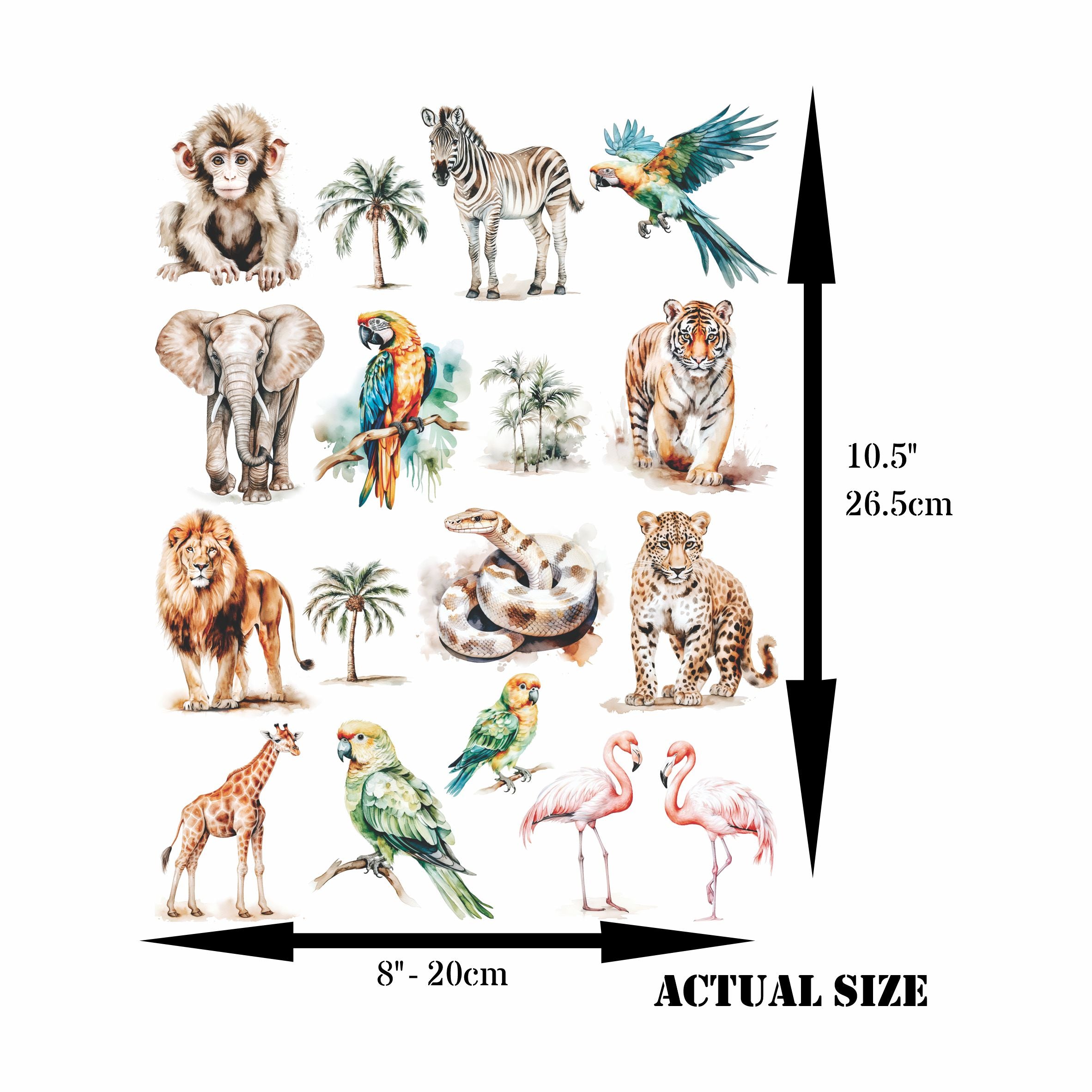 Animals Decoupage Rice Paper, 8 x 10.5 inch â€“ for Scrapbooking Cards Craft