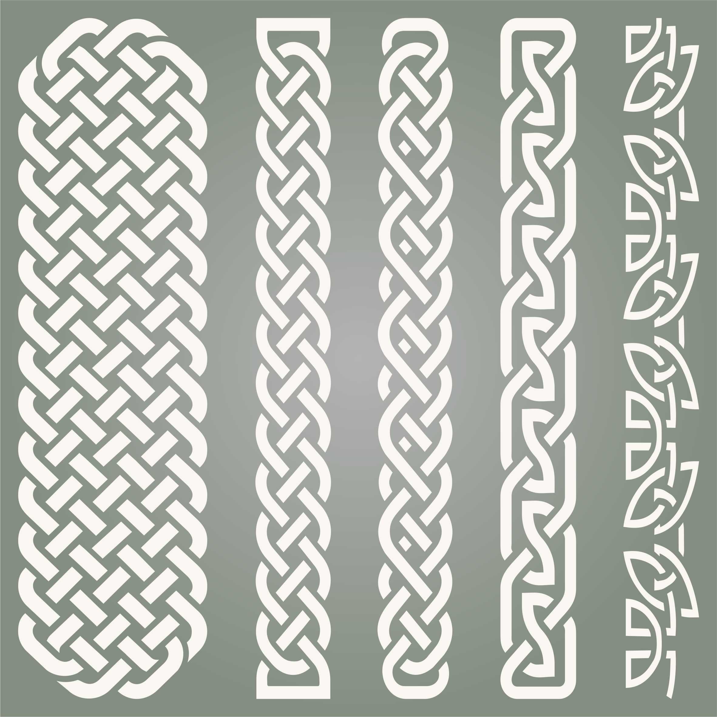 Celtic Knot Stencil - Irish Celts Viking Knotwork Border Woven Ethnic Braided