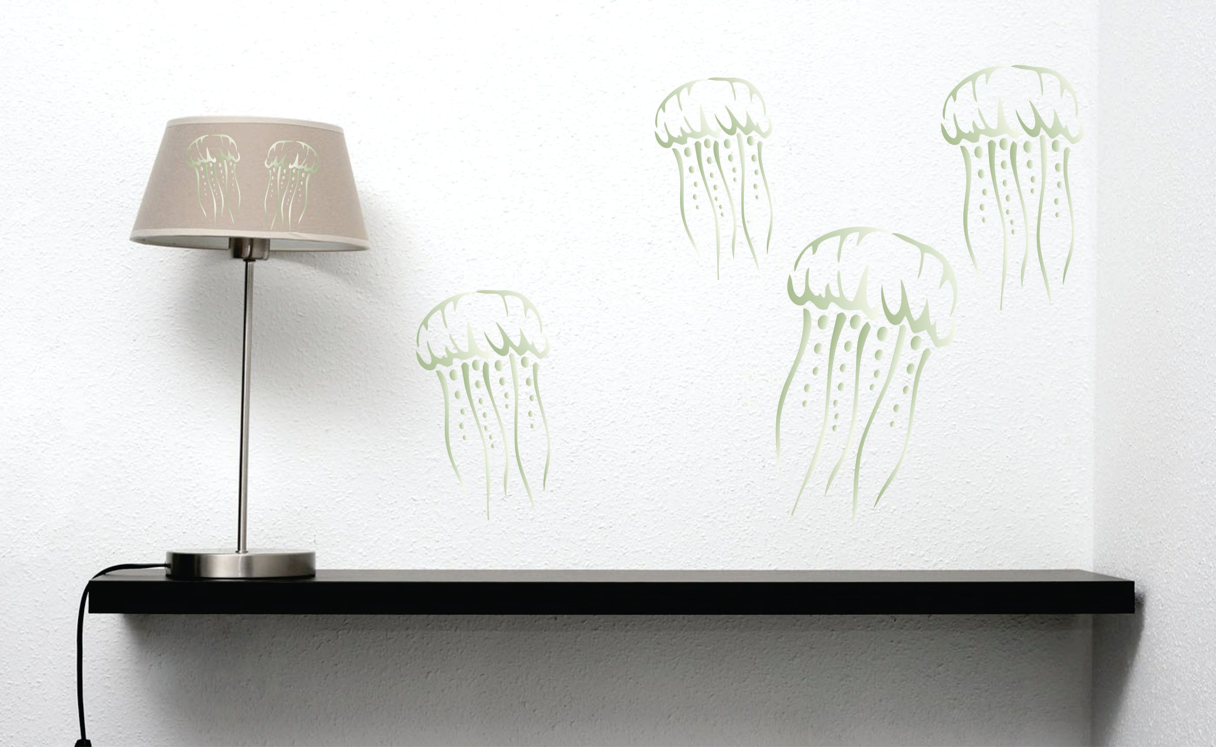 Jellyfish Stencil - Sea Ocean Nautical Seashore Reef Fish