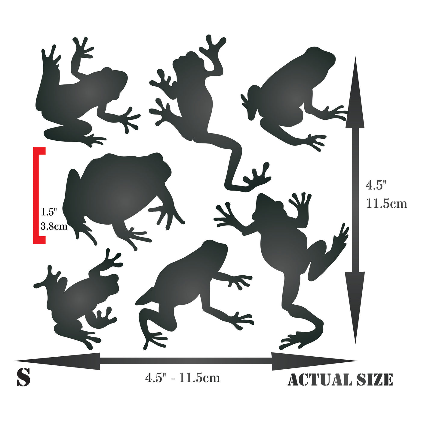 Frogs Stencil - Reusable Mylar Toad Design for Painting or Tracing