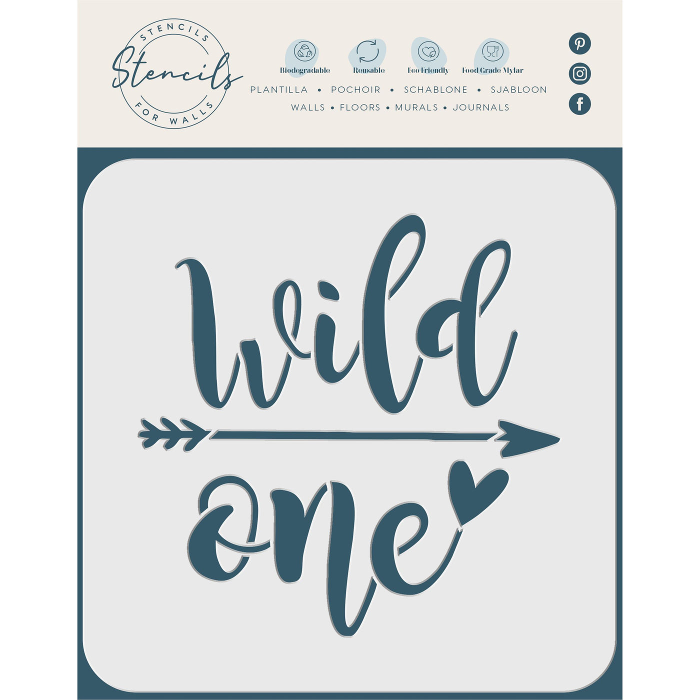 Wild One Stencil - Saying Quote Words Sign Birthday