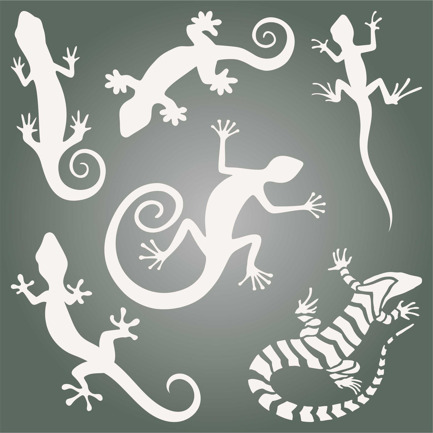 Geckos Stencil - Mixed Media Lizard Reptile