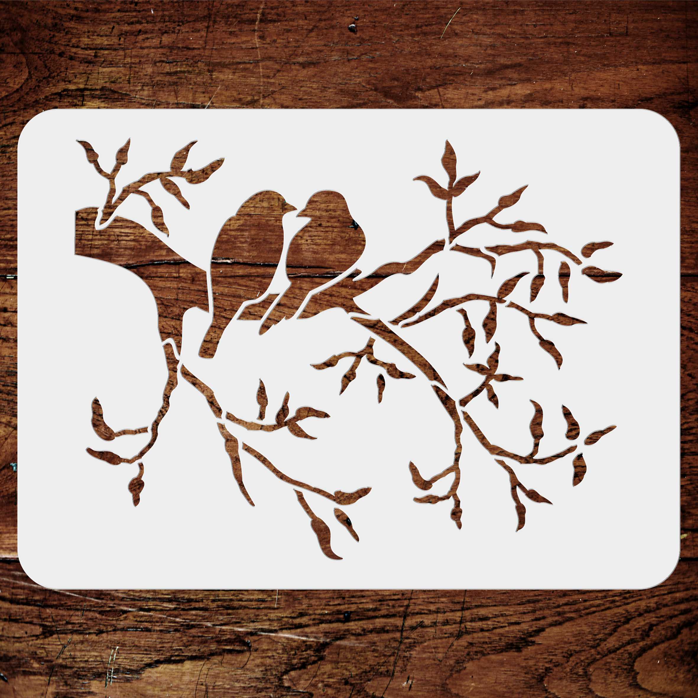 Love Birds Stencil - Love Bird on a Branch