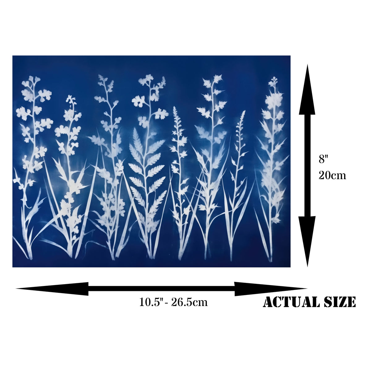 Cyanotype Rice Paper, 20.32 x 26.67 cm - Decoupage Scrapbooking Background Craft