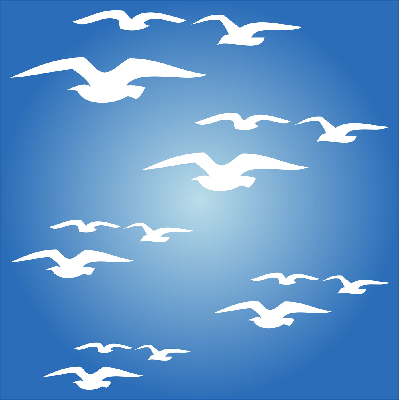 Flying Birds Stencil - Allover Birds Flying Template