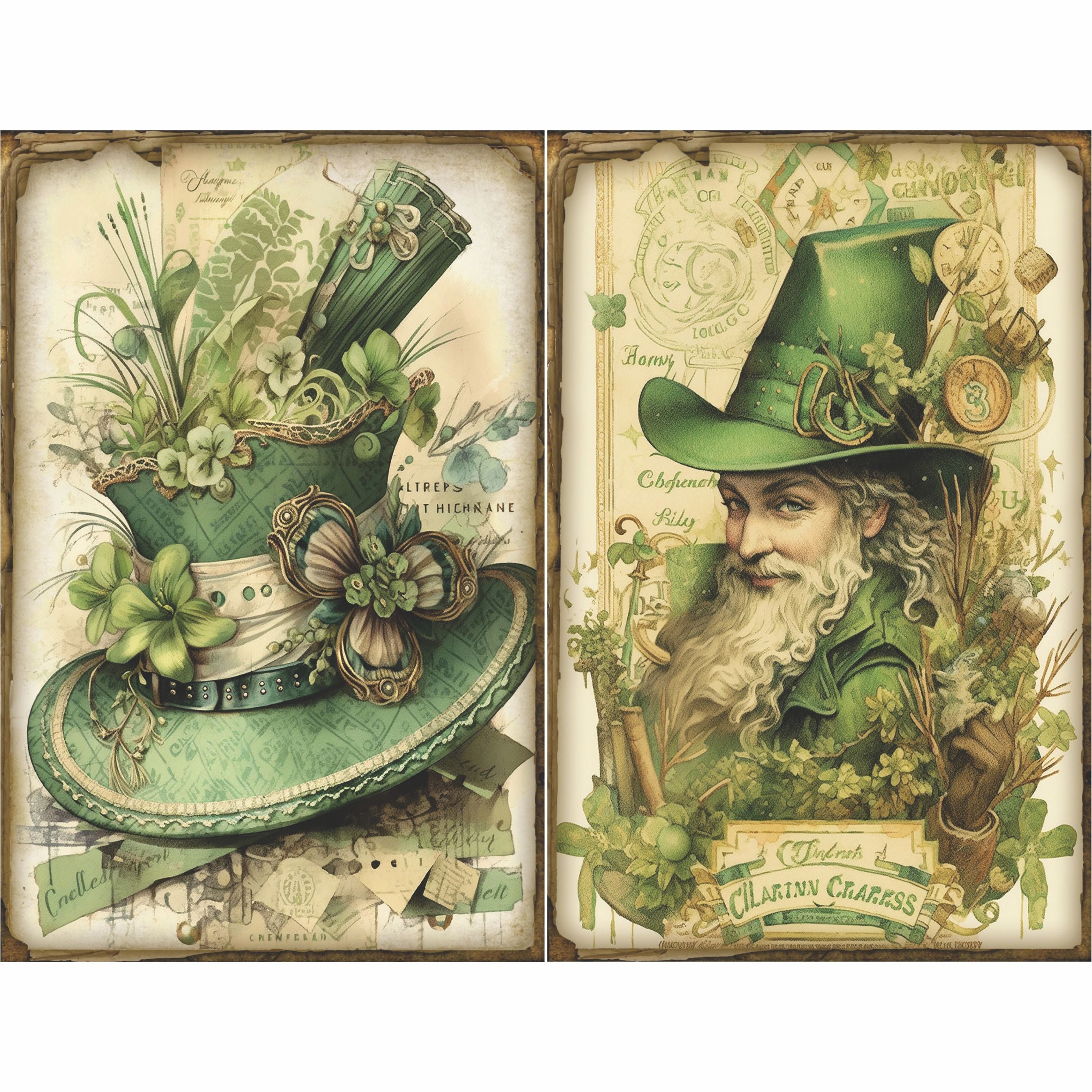 St Patricks Collection Rice Paper, 8 x 10.5 inch - for Decoupage Furniture Craft