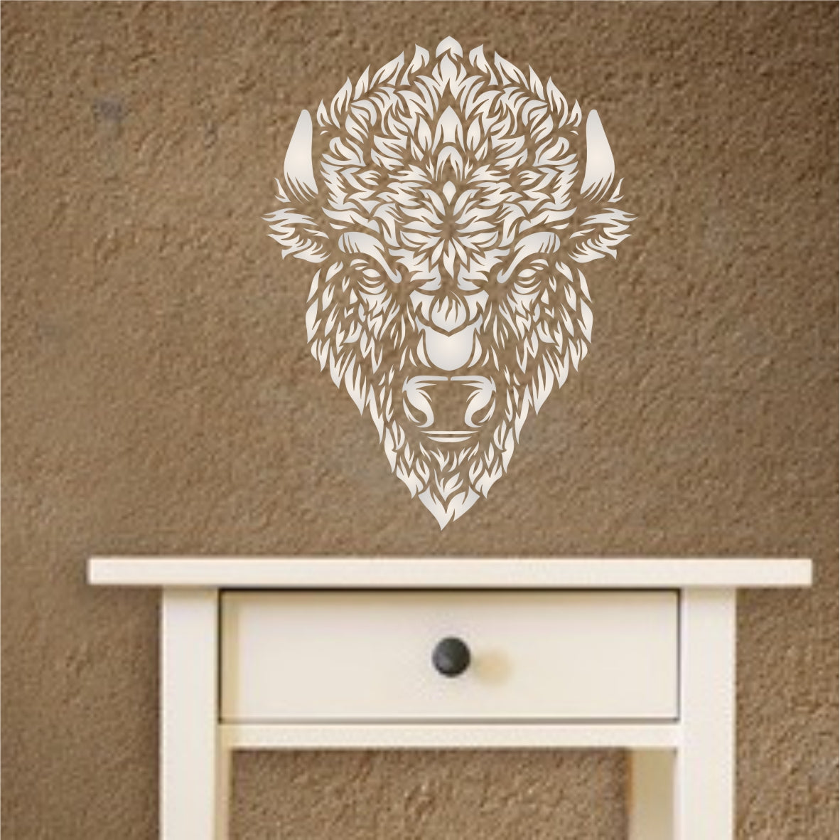 Bison Head Stencil - Classic American Buffalo Bison Head