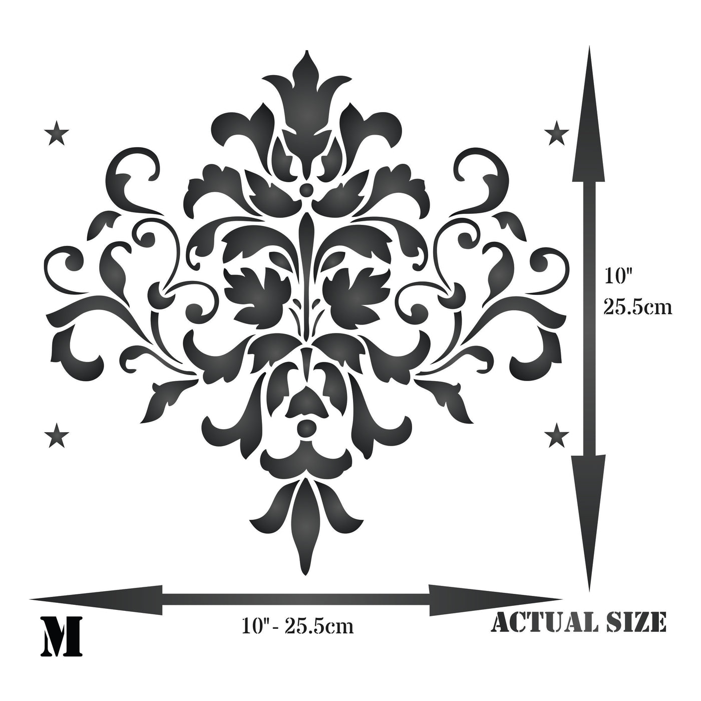 Damask Stencil - Large Floral Allover Pattern