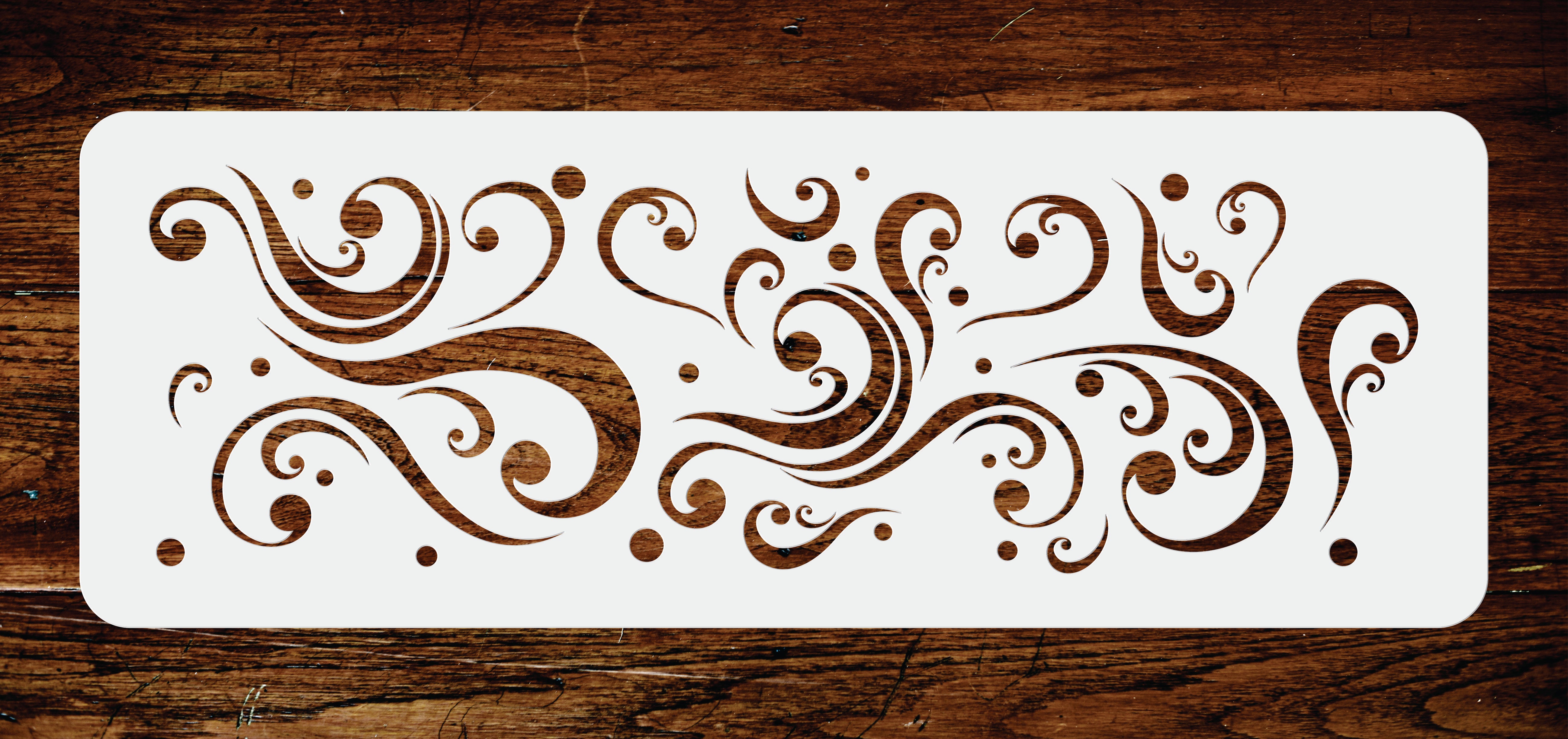 Abstract Scroll Stencil - Classic Art Nouveau Deco Border