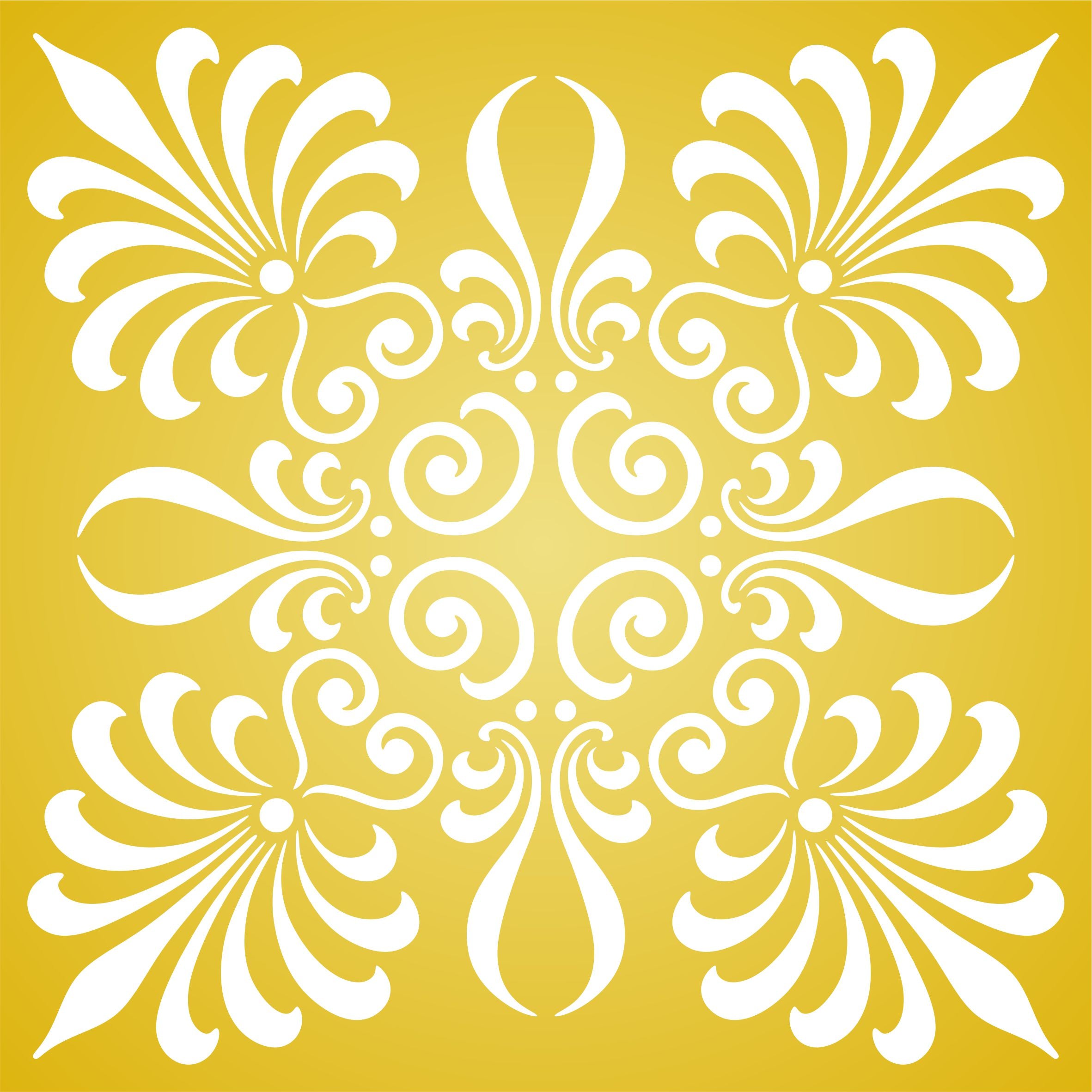 Palmette Square Stencil - Greek Inspired Allover Damask Decor