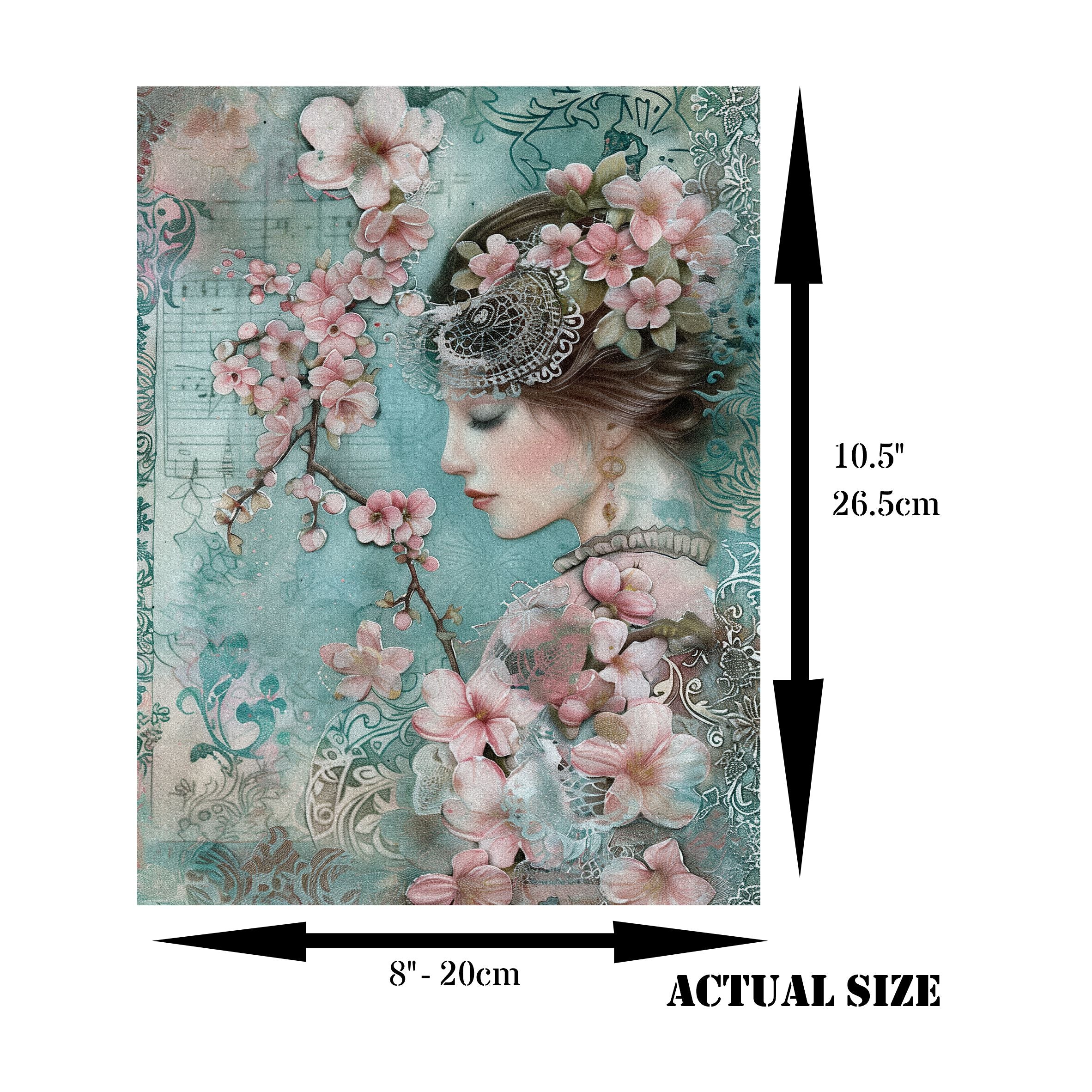 Sakura Decoupage Rice Paper, 8 x 10.5 inch - for Scrapbooking Cards Crafts