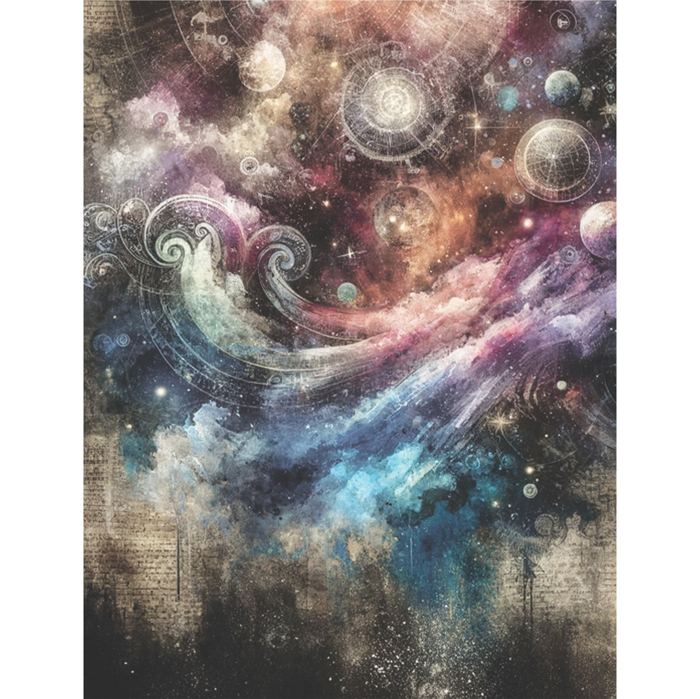 Cosmic Rice Paper, 8 x 10.5 inch - for Decoupage Scrapbooking Cards Crafts