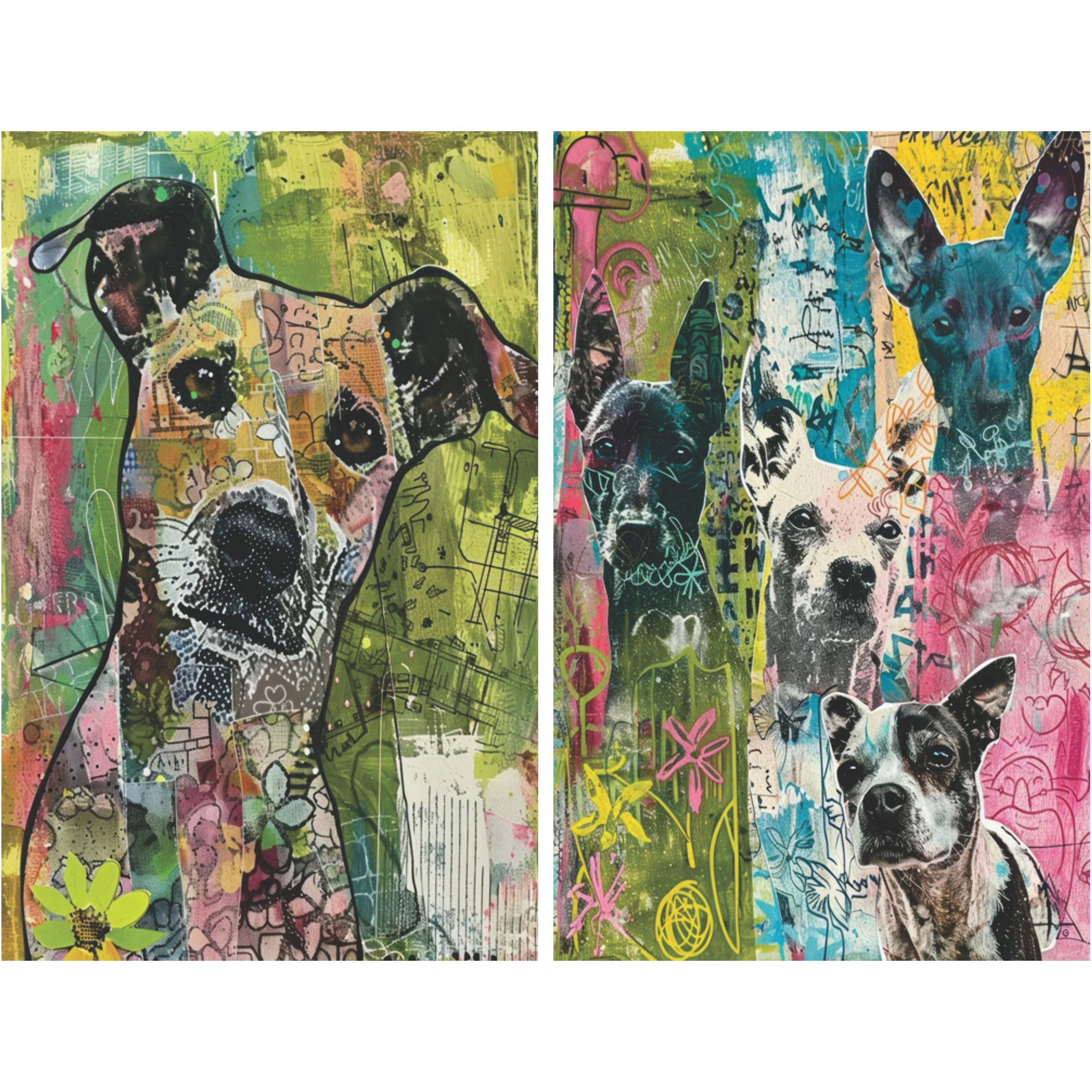 Dogs Decoupage Rice Paper, 8 x 10.5 inch - for Decoupage Scrapbooking Crafts