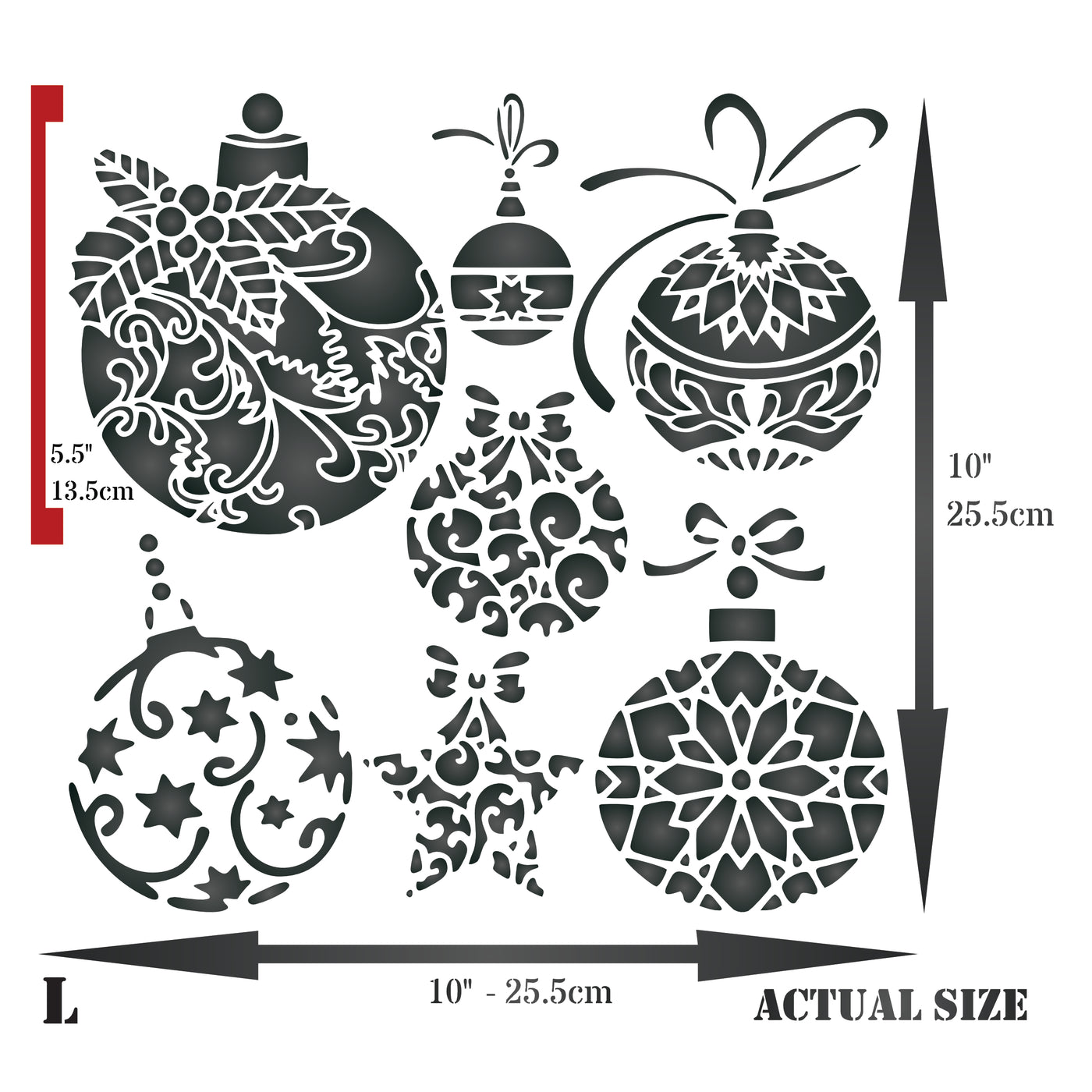 Baubles Stencil - Christmas Tree Decoration Glass Balls