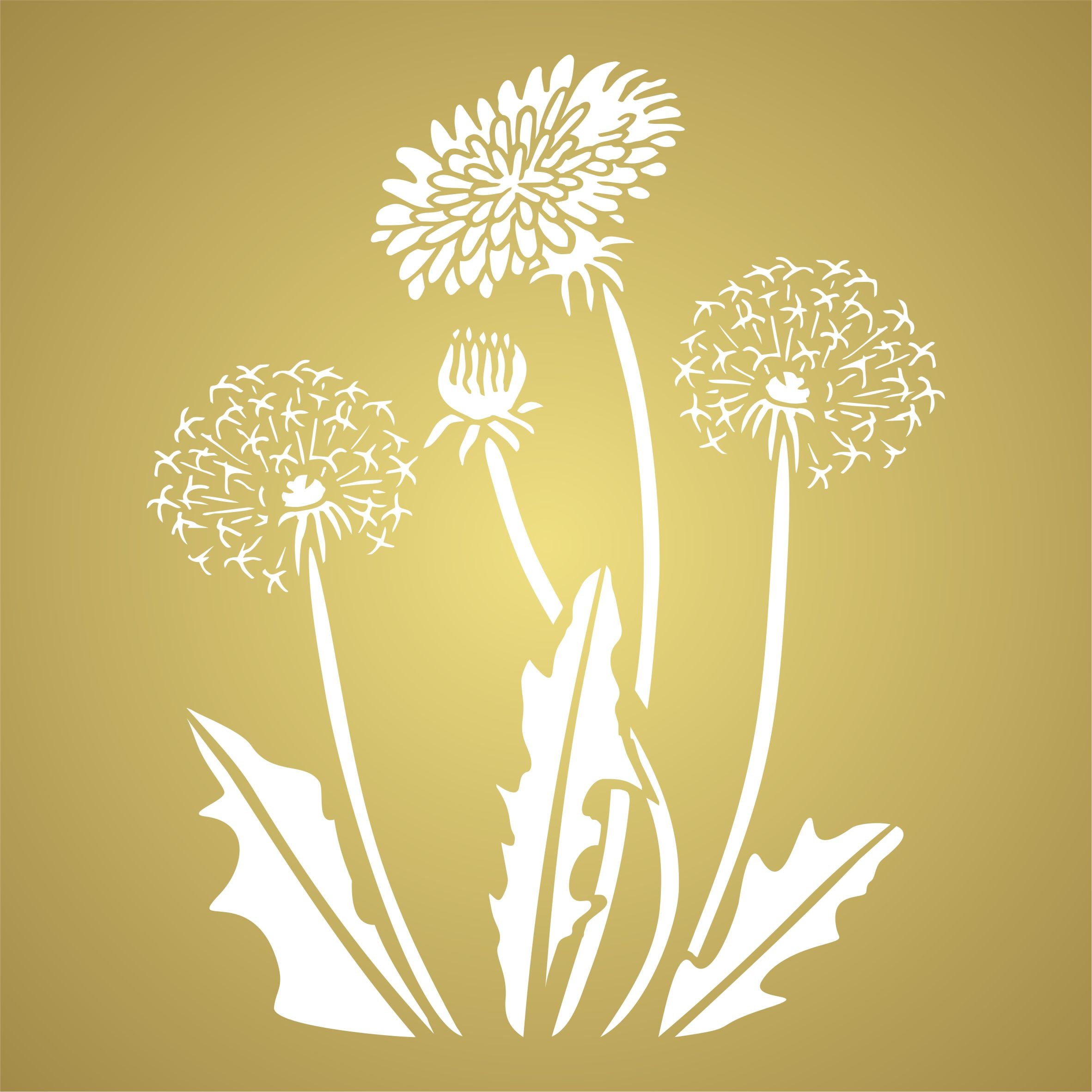 Dandelion Stencil - Dandilion Puff with Flower