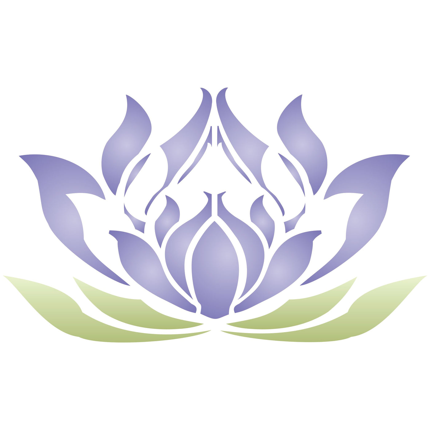 Lotus Flower Stencil, 11 x 6.5 inch - Stylized Oriental Asian Lotus Bloom