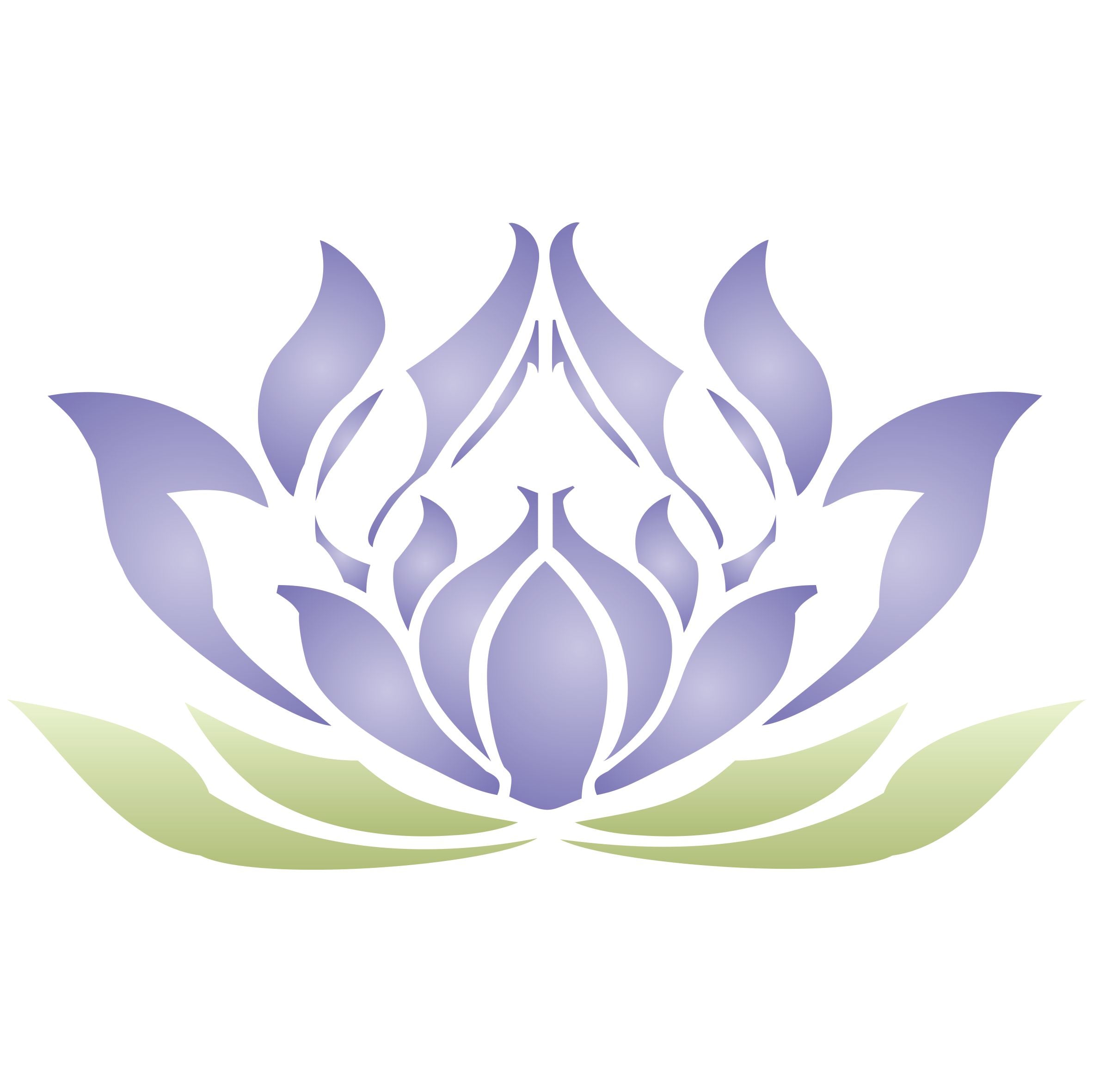 Lotus Flower Stencil, 5 x 3 inch - Stylized Oriental Asian Lotus Bloom