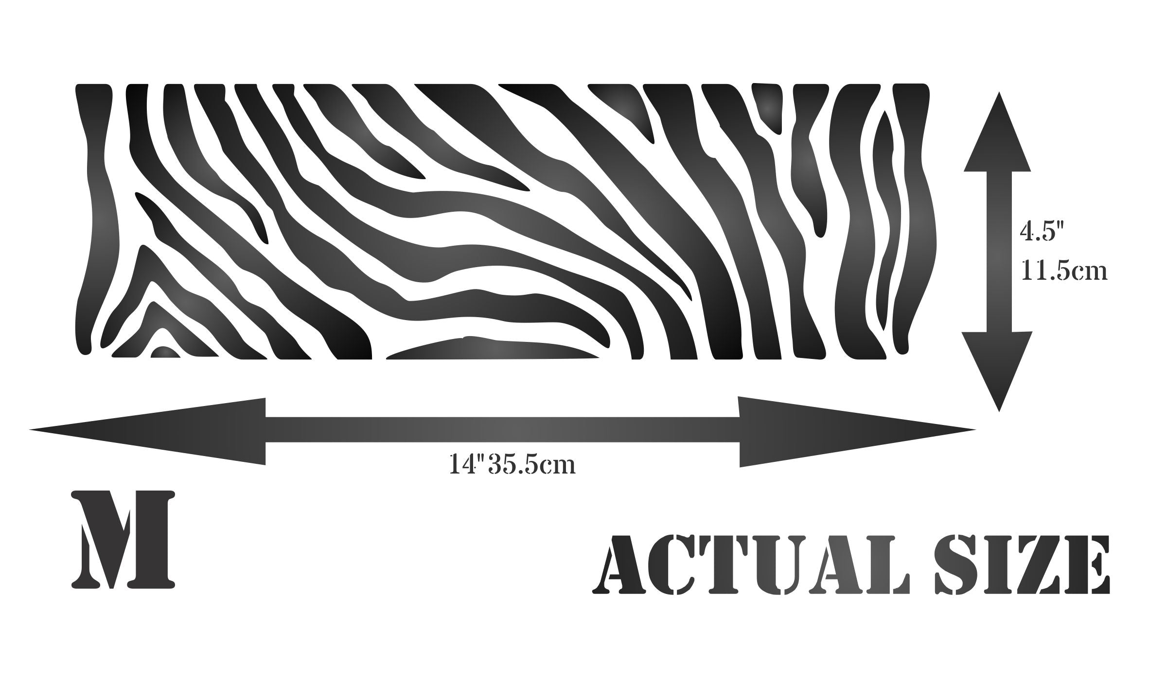 Zebra Stripe Stencil - Animal Skin Pattern Border